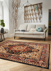 Mongolia 6083B Area Rug Navy/Navy