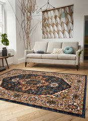 Mongolia 2987A Area Rug Navy/Navy