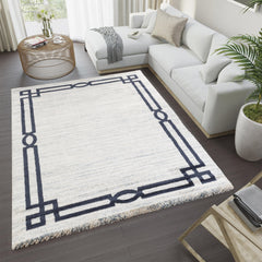 Cornelia A263 Area Rug Navy/Cream