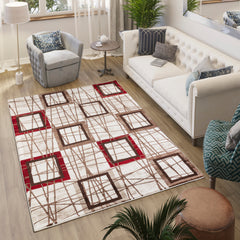 Argon 9573 Area Rug Burgundy/White