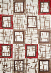 Argon 9573 Area Rug Burgundy/White