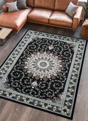 Hereke 478 Area Rug Black