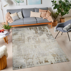 Viana 6015 Area Rug White/Gold