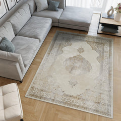 Viana 6341 Area Rug White/Gold