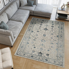 Viana 6344 Area Rug White/Blue