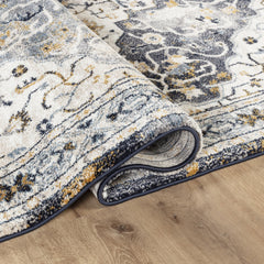 Cornelia B147A Area Rug Yellow/Navy