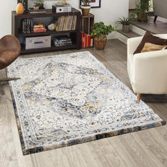 Cornelia B147A Area Rug Yellow/Navy