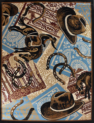 Great West Area Rug WRGLR-H10010 Rose Blue Beige