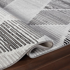 Merry MR445 Area Rug Grey Black