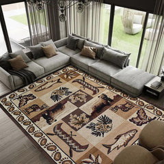 X-3 Area Rug SAF-H10009 Beige Brown